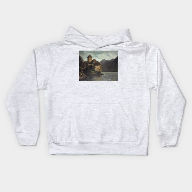 Chillon Castle by Gustave Courbet Kids Hoodie by Classic Art Stall